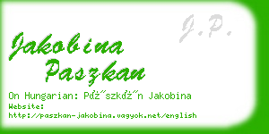 jakobina paszkan business card